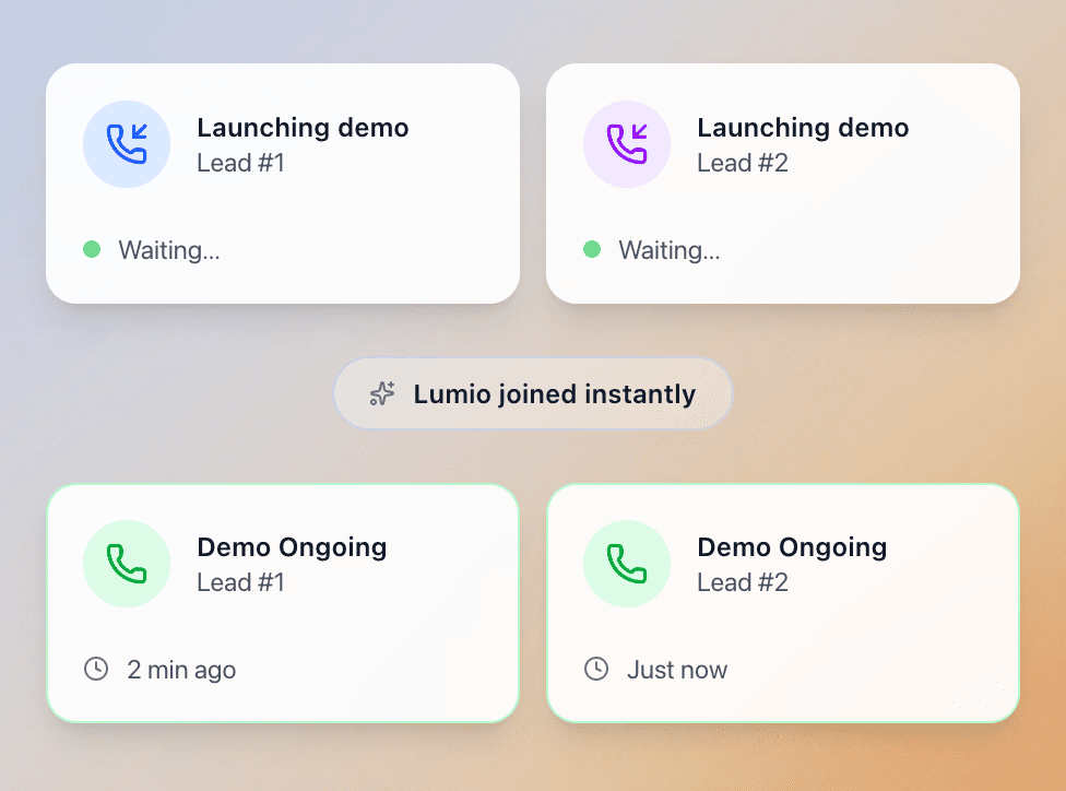 Lumio taking demo calls instantly